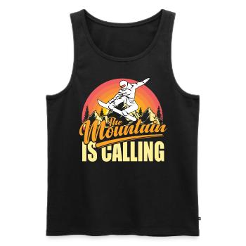 La montagne appelle le snowboard - Débardeur bio Premium Homme - noir - Devant - Michal (187cm)