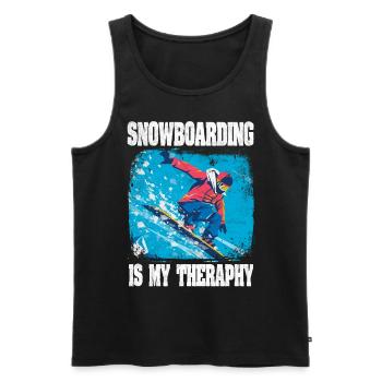 Snowboarding Is My Therapy Snowboarding - Men's Premium Organic Tank Top - black - Front - Michal (187cm)