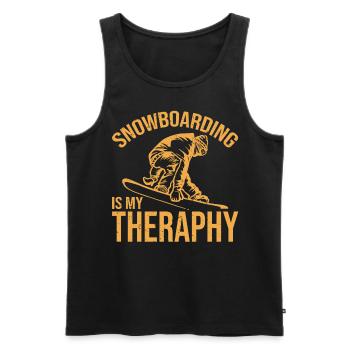 Snowboarding Is My Therapy Snowboarding - Men's Premium Organic Tank Top - black - Front - Michal (187cm)
