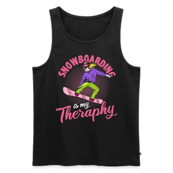 Snowboarding Is My Therapy Snowboarding - Männer Premium Bio Tank Top - Schwarz - Vorne - Michal (187cm)
