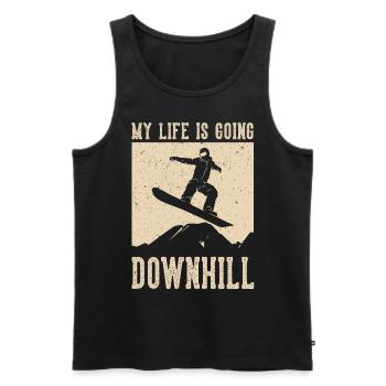 Ma vie est en descente Snowboard - Débardeur bio Premium Homme - noir - Devant - Michal (187cm)