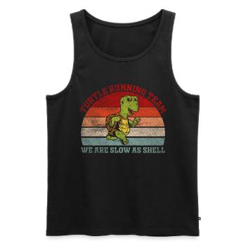 Turtle Running Team - Nous sommes lents comme Shell Running - Débardeur bio Premium Homme - noir - Devant - AI Model Male 178 light (178cm)