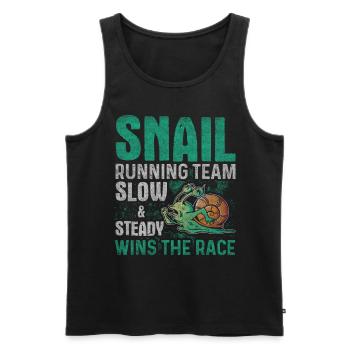 Snail Running Team Funny Snail Runner - Men's Premium Organic Tank Top - black - Front - Michal (187cm)