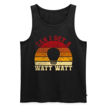 Puis-je obtenir un cadeau d’électricien drôle Watt Watt - Débardeur bio Premium Homme - noir - Devant - Michal (187cm)