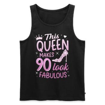 This Queen makes 90 look Fabulous 90. Geburtstag - Männer Premium Bio Tank Top - Schwarz - Vorne - Michal (187cm)