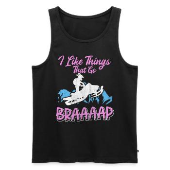 I Like Things That Go Braaaap Snowmobiles - Men's Premium Organic Tank Top - black - Front - Michal (187cm)
