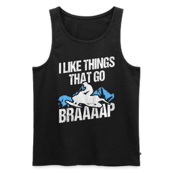 I Like Things That Go Braaaap Snowmobiles - Men's Premium Organic Tank Top - black - Front - Michal (187cm)