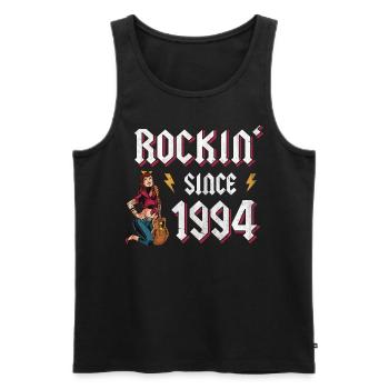 Rockin Since 1994 Rockmusik Fan 28. Geburtstag - Männer Premium Bio Tank Top - Schwarz - Vorne - Michal (187cm)