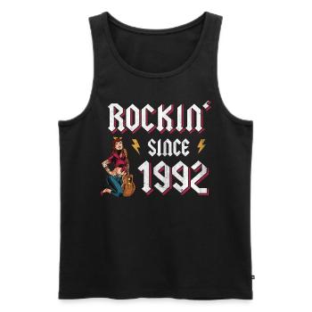 Rockin Since 1992 Rockmusik Fan 30. Geburtstag - Männer Premium Bio Tank Top - Schwarz - Vorne - Michal (187cm)