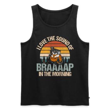 I Love The Sound Of Braaaap Snowmobile Riding - Men's Premium Organic Tank Top - black - Front - Michal (187cm)