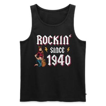 Rockin depuis 1940 Fan de musique rock 82e anniversaire - Débardeur bio Premium Homme - noir - Devant - Michal (187cm)