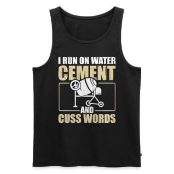 I Run On Water Cement And Cuss Words Betonbauer - Männer Premium Bio Tank Top - Schwarz - Vorne - AI Model Male 178 light (178cm)