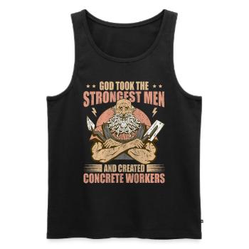 God took Stongest Created Concrete Workers US Flag - Männer Premium Bio Tank Top - Schwarz - Vorne - AI Model Male 178 light (178cm)