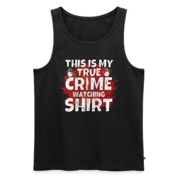 C’est ma chemise de surveillance du vrai crime - Débardeur bio Premium Homme - noir - Devant - Michal (187cm)