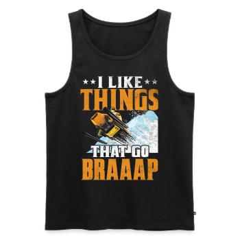 I Like Things That Go Braaaap Snowmobiles - Men's Premium Organic Tank Top - black - Front - Michal (187cm)