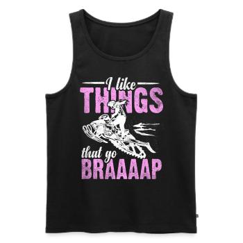 I Like Things That Go Braaaap Snowmobiles - Men's Premium Organic Tank Top - black - Front - Michal (187cm)