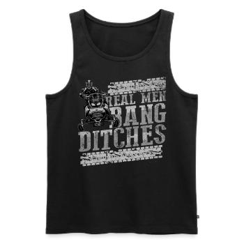 Real Men Bang Ditches Snowmobile - Men's Premium Organic Tank Top - black - Front - Michal (187cm)