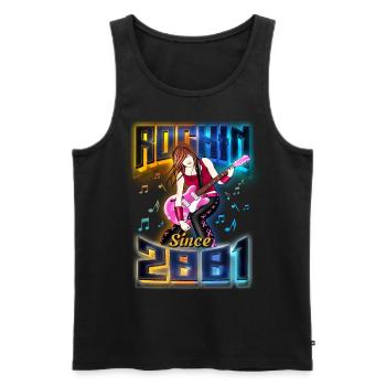 Rockin depuis 2001 Fan de musique rock 21e anniversaire - Débardeur bio Premium Homme - noir - Devant - Michal (187cm)