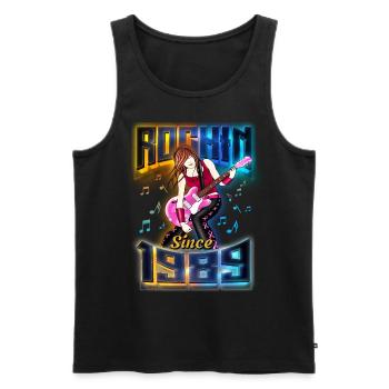 Rockin Since 1989 Rockmusik Fan 33. Geburtstag - Männer Premium Bio Tank Top - Schwarz - Vorne - Michal (187cm)