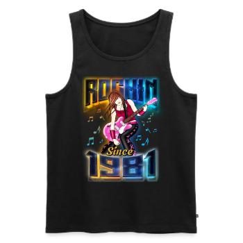 Rockin Since 1981 Rockmusik Fan 41. Geburtstag - Männer Premium Bio Tank Top - Schwarz - Vorne - Michal (187cm)