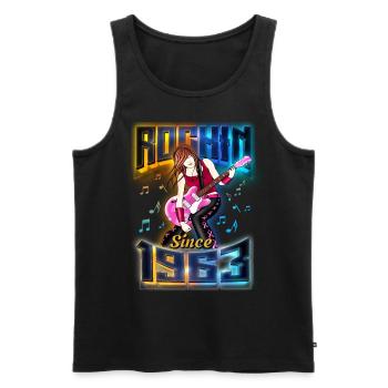 Rockin Since 1963 Rockmusik Fan 59. Geburtstag - Männer Premium Bio Tank Top - Schwarz - Vorne - Michal (187cm)