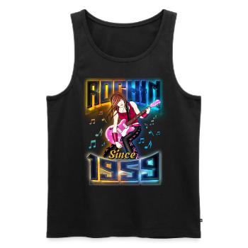 Rockin Since 1959 Rockmusik Fan 63. Geburtstag - Männer Premium Bio Tank Top - Schwarz - Vorne - Michal (187cm)