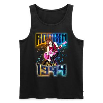 Rockin Since 1944 Rockmusik Fan 78. Geburtstag - Männer Premium Bio Tank Top - Schwarz - Vorne - Michal (187cm)