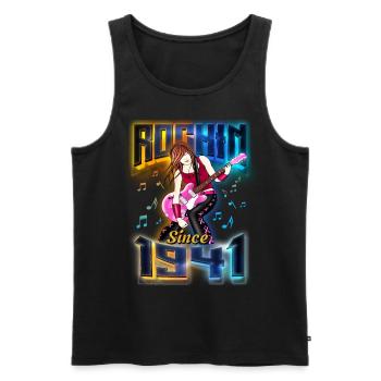 Rockin Since 1941 Rockmusik Fan 81. Geburtstag - Männer Premium Bio Tank Top - Schwarz - Vorne - Michal (187cm)