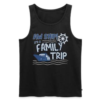 Aw Navire! C’est un voyage en famille | Croisière en famille - Débardeur bio Premium Homme - noir - Devant - Michal (187cm)