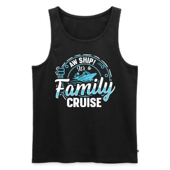 Aw Navire! C’est un voyage en famille | Croisière en famille - Débardeur bio Premium Homme - noir - Devant - Michal (187cm)