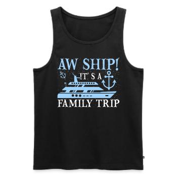 Aw Navire! C’est un voyage en famille | Croisière en famille - Débardeur bio Premium Homme - noir - Devant - Michal (187cm)