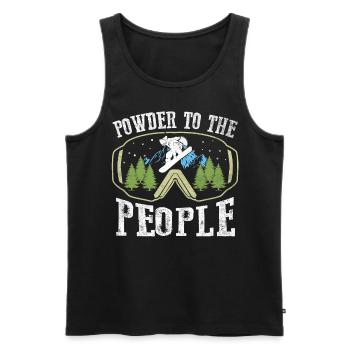 Powder To The People Snowboarding - Débardeur bio Premium Homme - noir - Devant - AI Model Male 178 light (178cm)