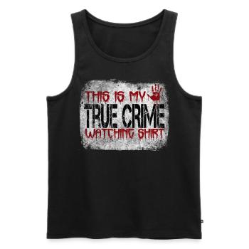 True Crime Junkie - Männer Premium Bio Tank Top - Schwarz - Vorne - AI Model Male 178 light (178cm)