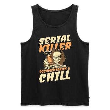Serial Killer Documentaties and Chill - Männer Premium Bio Tank Top - Schwarz - Vorne - AI Model Male 178 light (178cm)