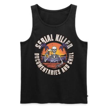 Serial Killer Documentaties and Chill - Männer Premium Bio Tank Top - Schwarz - Vorne - AI Model Male 178 light (178cm)