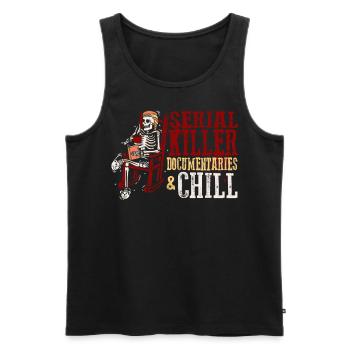 Documentaires sur les tueurs en série et chill - Débardeur bio Premium Homme - noir - Devant - AI Model Male 178 light (178cm)