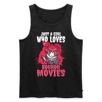 Just a Girl who loves Horror Movies - Men's Premium Organic Tank Top - black - Front - Michal (187cm)