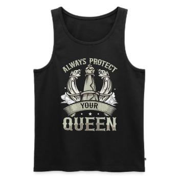 Always Protect Your Queen lustiges Schach - Männer Premium Bio Tank Top - Schwarz - Vorne - Michal (187cm)