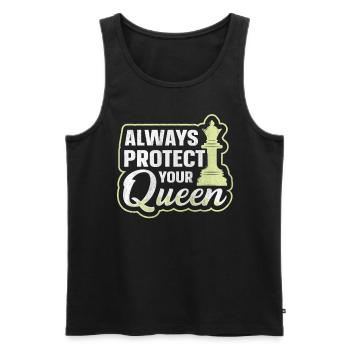 Always Protect Your Queen lustiges Schach - Männer Premium Bio Tank Top - Schwarz - Vorne - Michal (187cm)