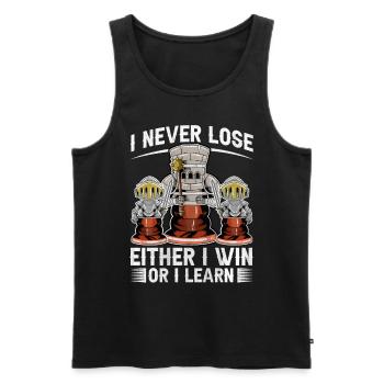 I Never Lose Either I Win Or I Learn Schach - Männer Premium Bio Tank Top - Schwarz - Vorne - Michal (187cm)