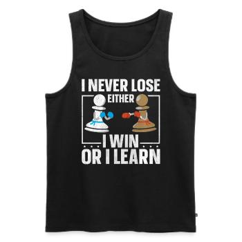 I Never Lose Either I Win Or I Learn Schach - Männer Premium Bio Tank Top - Schwarz - Vorne - Michal (187cm)
