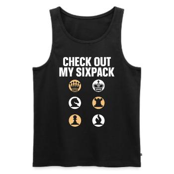 Check Out My Sixpack lustiges Schach - Männer Premium Bio Tank Top - Schwarz - Vorne - AI Model Male 178 light (178cm)