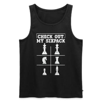 Check Out My Sixpack lustiges Schach - Männer Premium Bio Tank Top - Schwarz - Vorne - AI Model Male 178 light (178cm)