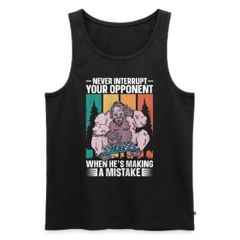 Never Interrupt Your Opponent lustiges Schach - Männer Premium Bio Tank Top - Schwarz - Vorne - Michal (187cm)