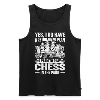 Retirement Plan Play Chess In The Park Schach - Men's Premium Organic Tank Top - black - Front - Michal (187cm)