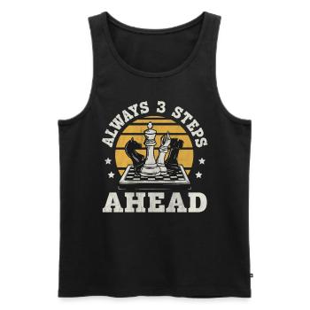 Always 3 Steps Ahead funny chess - Men's Premium Organic Tank Top - black - Front - AI Model Male 178 light (178cm)