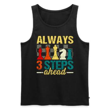 Always 3 Steps Ahead funny chess - Men's Premium Organic Tank Top - black - Front - AI Model Male 178 light (178cm)