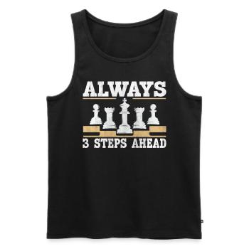 Always 3 Steps Ahead funny chess - Men's Premium Organic Tank Top - black - Front - AI Model Male 178 light (178cm)