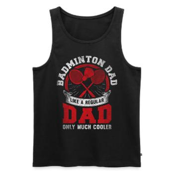 Cool Badminton Dad Badminton Player Father - Men's Premium Organic Tank Top - black - Front - AI Model Male 178 light (178cm)