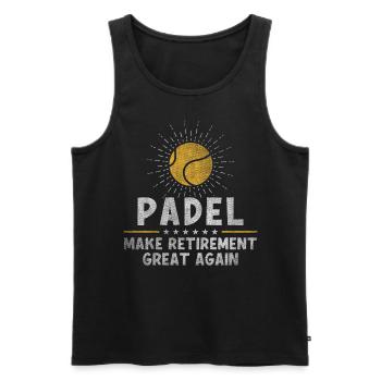 Padel Make Retirement Great Again Retiree - Männer Premium Bio Tank Top - Schwarz - Vorne - Michal (187cm)